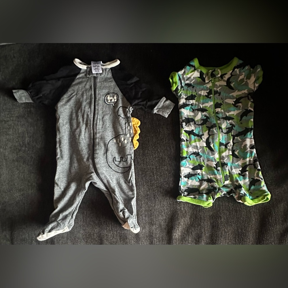 Gray and Green Kids One Piece Set